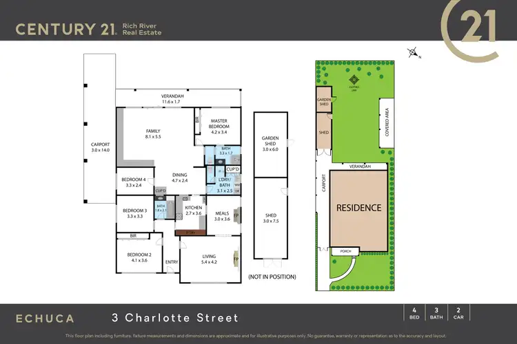 Floorplan of Homely house listing, 3 Charlotte Street, Echuca VIC 3564