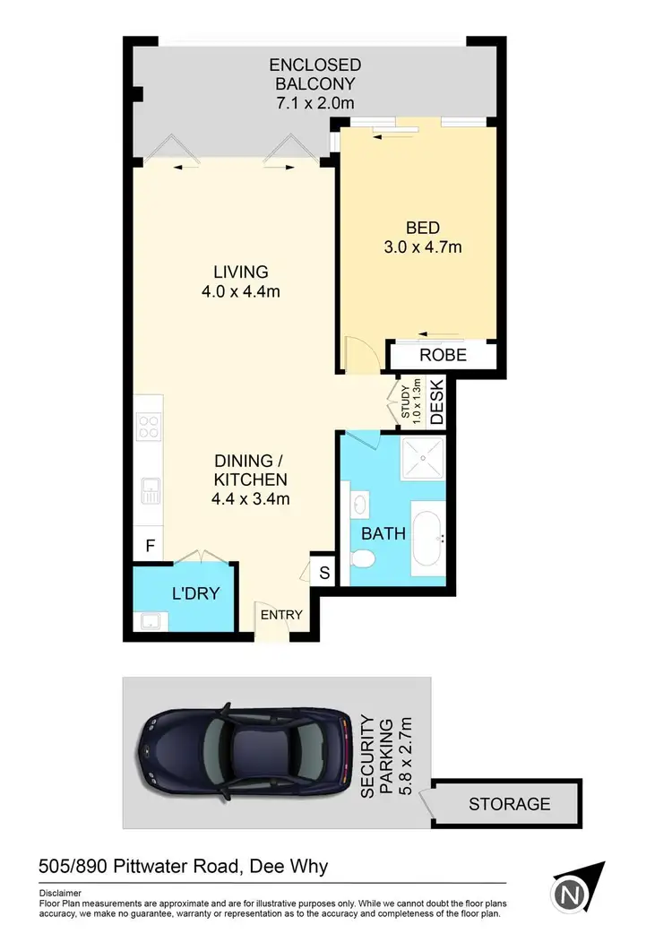 Floorplan of Homely apartment listing, 505/890 Pittwater Road, Dee Why NSW 2099