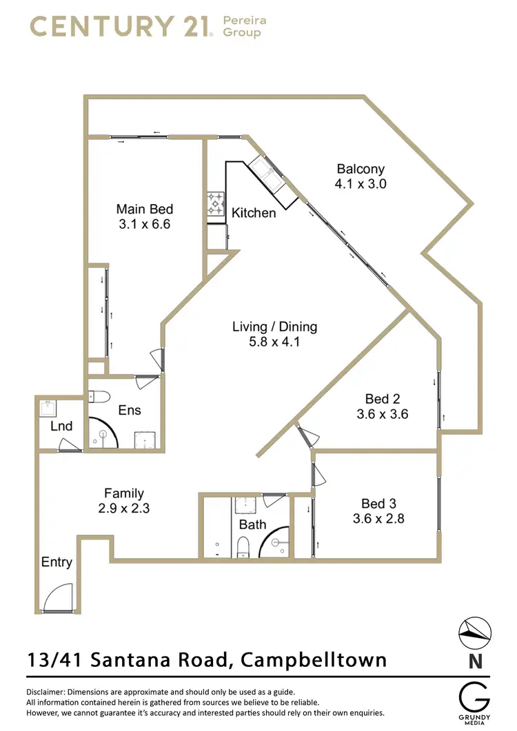 Floorplan of Homely unit listing, Unit 13/41 Santana Road, Campbelltown NSW 2560