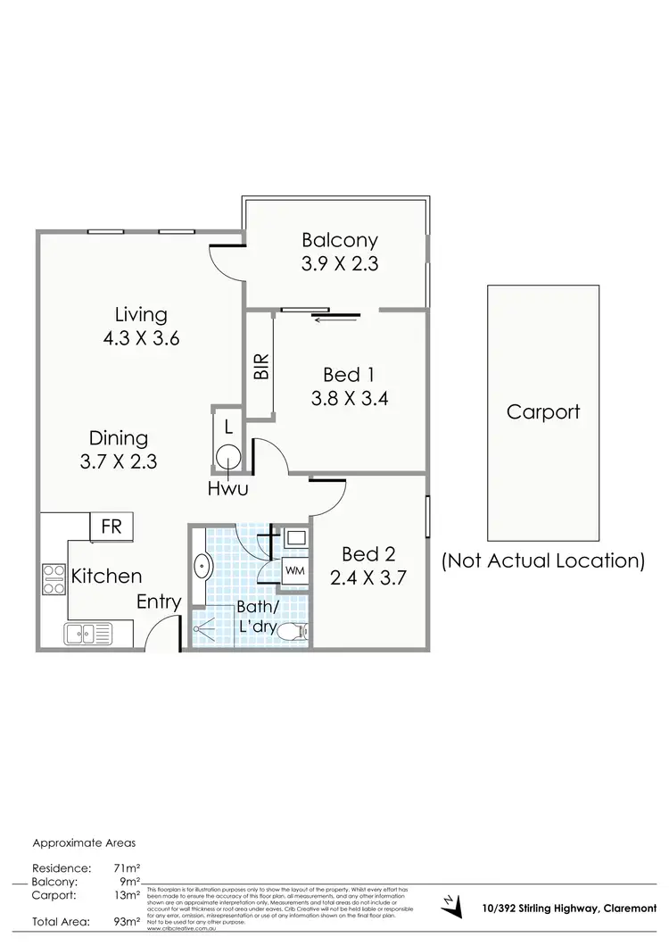 Floorplan of Homely apartment listing, 10/392 Stirling Highway, Claremont WA 6010