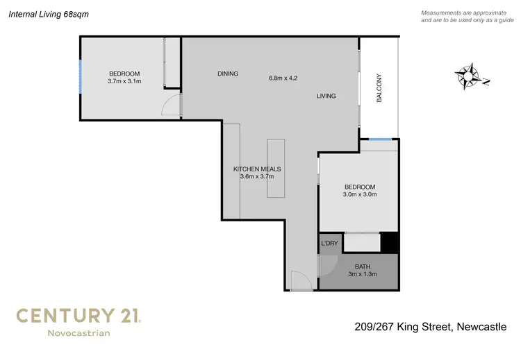 Floorplan of Homely apartment listing, 209/267 King Street, Newcastle NSW 2300