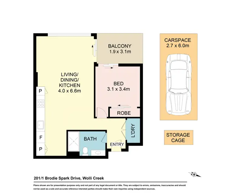 Floorplan of Homely apartment listing, 201/1 Brodie Spark Drive, Wolli Creek NSW 2205