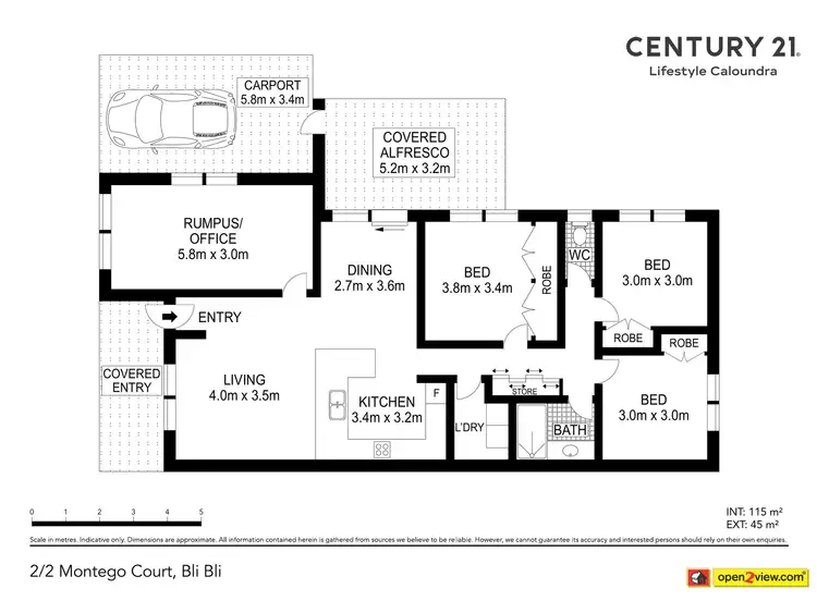 Floorplan of Homely semi-detached listing, 2/2 Montego Court, Bli Bli QLD 4560