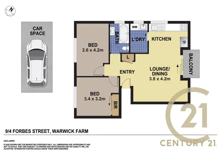 Floorplan of Homely unit listing, 9/4 Forbes Street, Warwick Farm NSW 2170