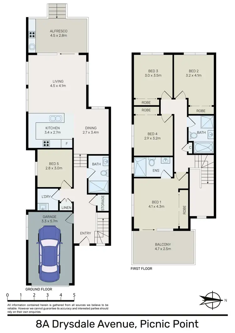 Floorplan of Homely semi-detached listing, 8A Drysdale Avenue, Picnic Point NSW 2213