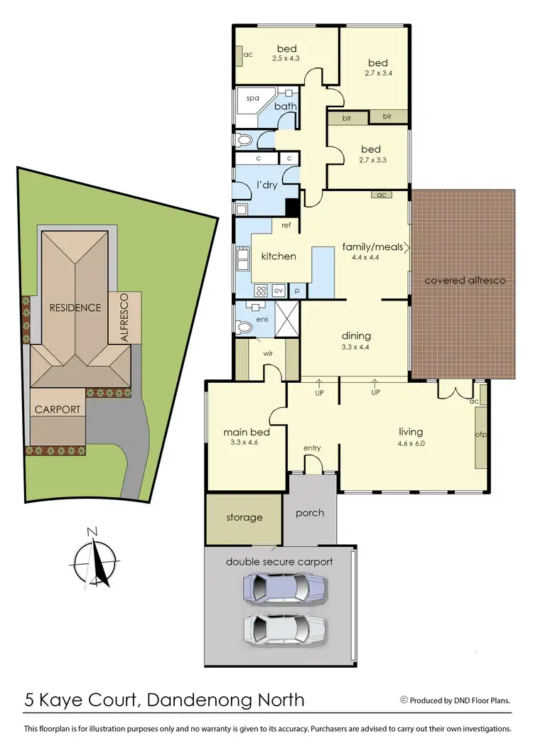 Floorplan of Homely house listing, 5 Kaye Court, Dandenong North VIC 3175