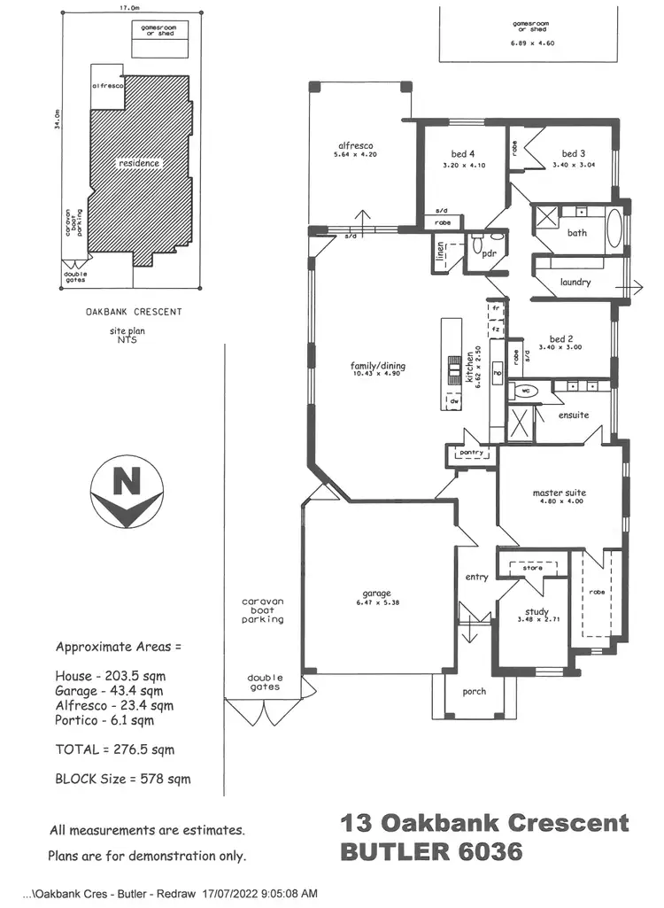 Floorplan of Homely house listing, 13 Oakbank Crescent, Butler WA 6036