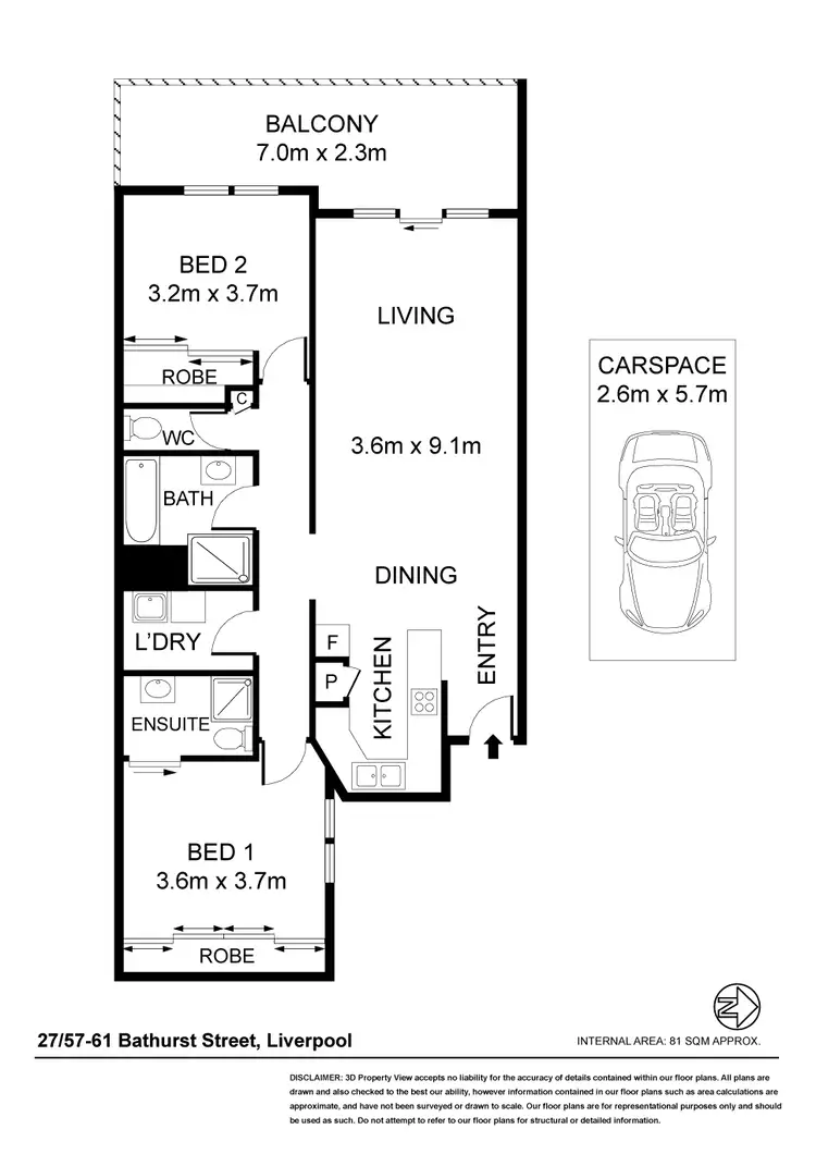 Floorplan of Homely unit listing, 27/57-61 Bathurst Street, Liverpool NSW 2170
