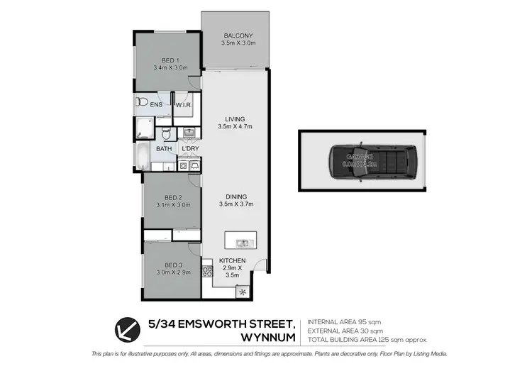 Floorplan of Homely apartment listing, 5 of 34 Emsworth Street, Wynnum QLD 4178