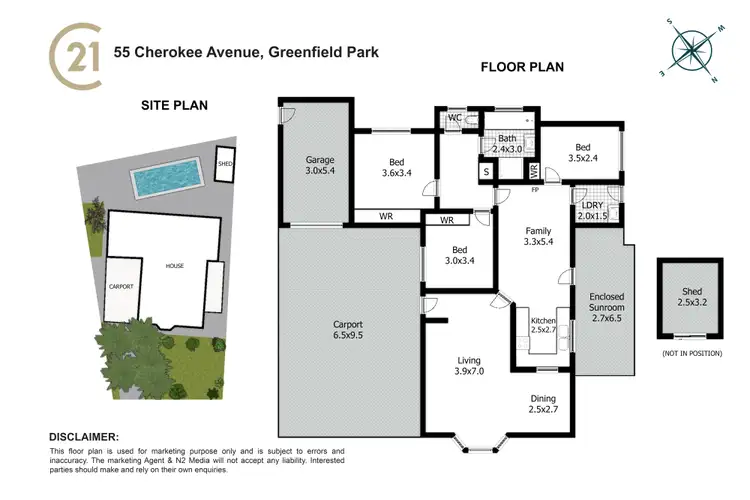 Floorplan of Homely house listing, 55 Cherokee Avenue, Greenfield Park NSW 2176