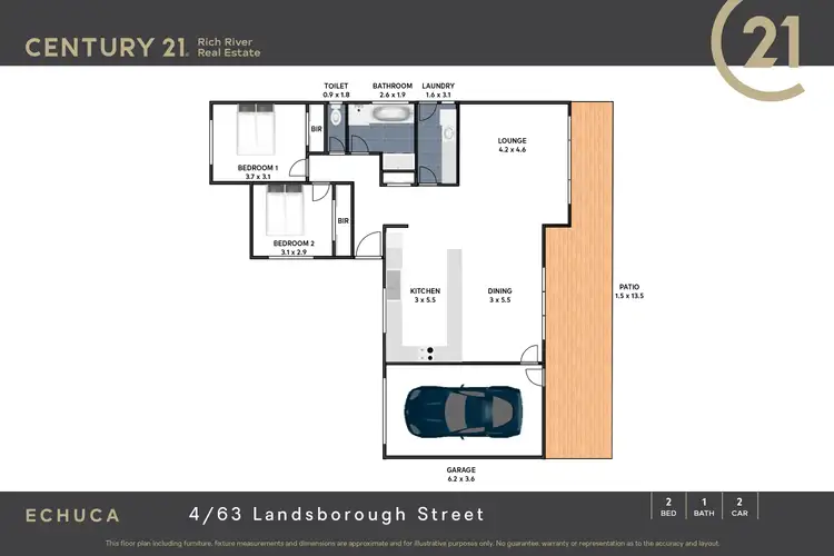 Floorplan of Homely unit listing, 4/63 Landsborough Street, Echuca VIC 3564