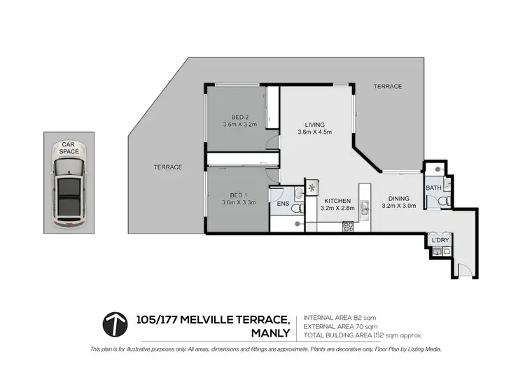 Floorplan of Homely apartment listing, 105/177 Melville Terrace, Manly QLD 4179