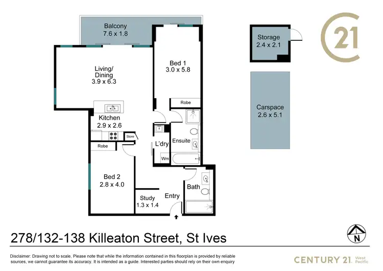 Floorplan of Homely apartment listing, 278/132-138 Killeaton Street, St Ives NSW 2075