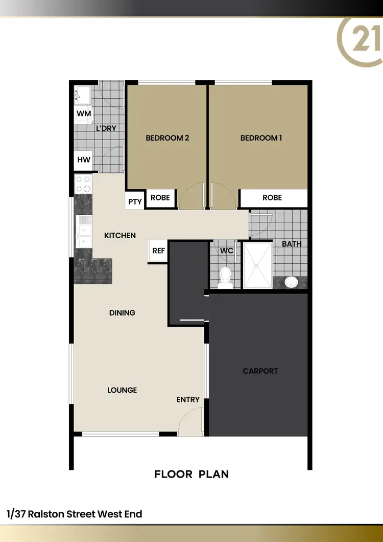 Floorplan of Homely unit listing, 1/37 Ralston Street, West End QLD 4810