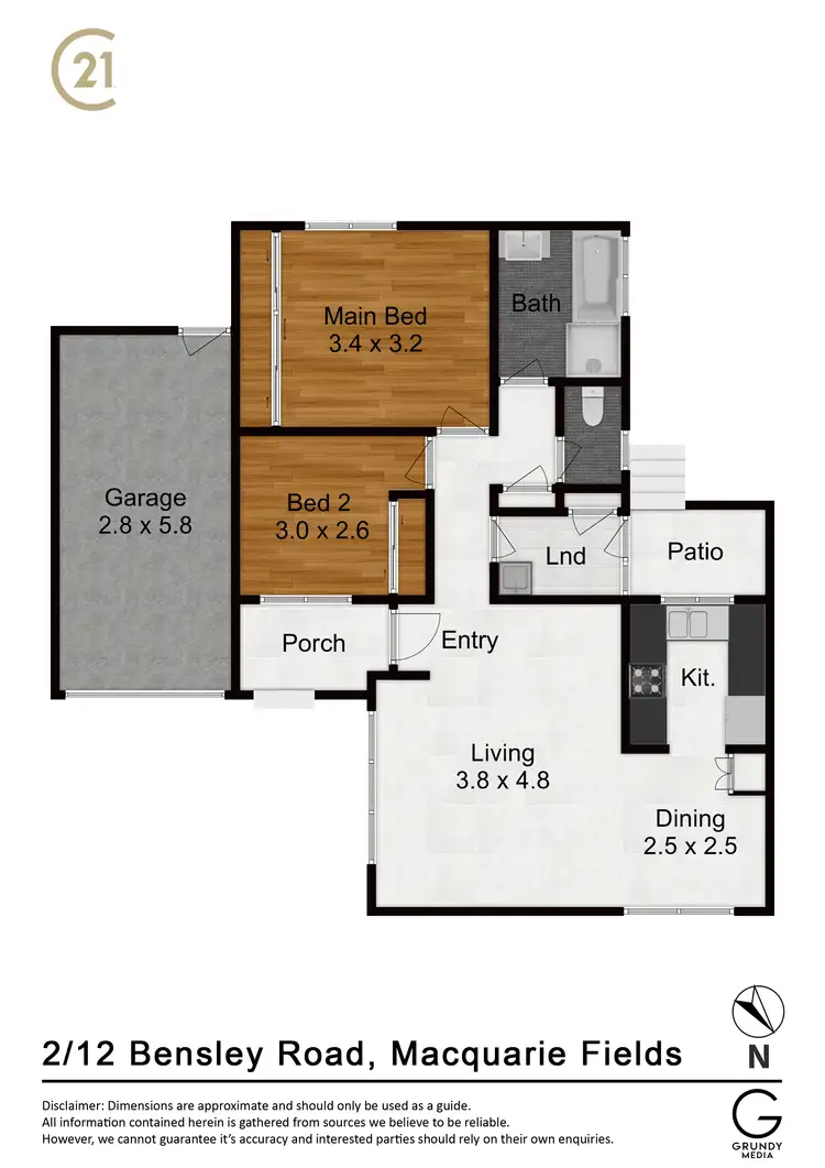 Floorplan of Homely villa listing, 2/12 Bensley Road, Macquarie Fields NSW 2564