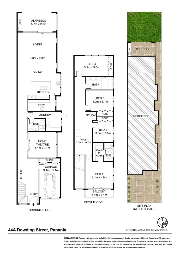 Floorplan of Homely semi-detached listing, 44a Dowding Street, Panania NSW 2213