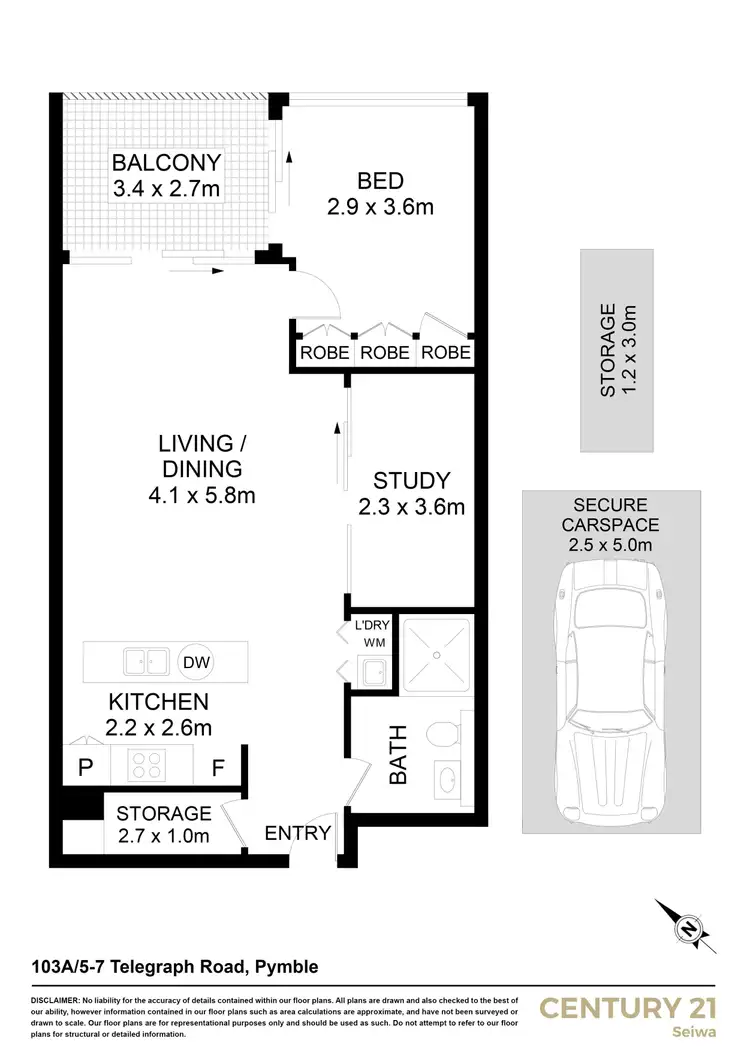 Floorplan of Homely apartment listing, 103A 5-7 Telegraph Road, Pymble NSW 2073