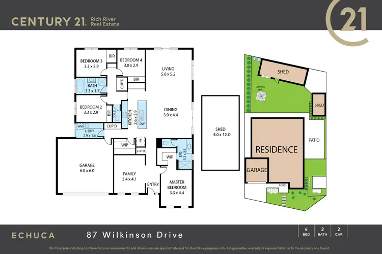Floorplan of Homely house listing, 87 Wilkinson Drive, Echuca VIC 3564