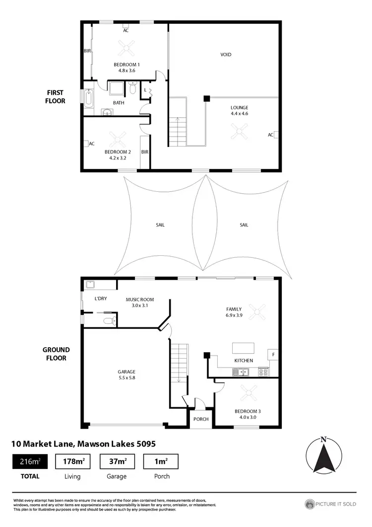 Floorplan of Homely house listing, 10 Market Lane, Mawson Lakes SA 5095