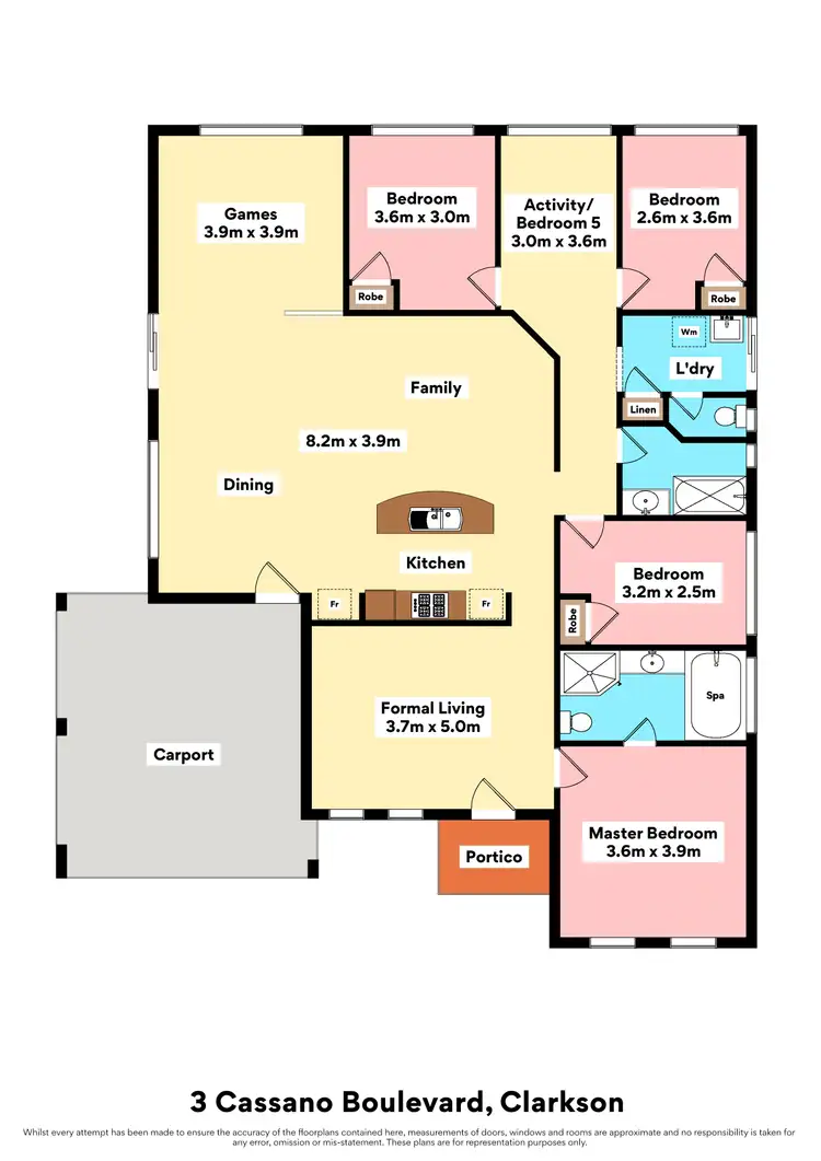 Floorplan of Homely house listing, 3 Cassano Boulevard, Clarkson WA 6030