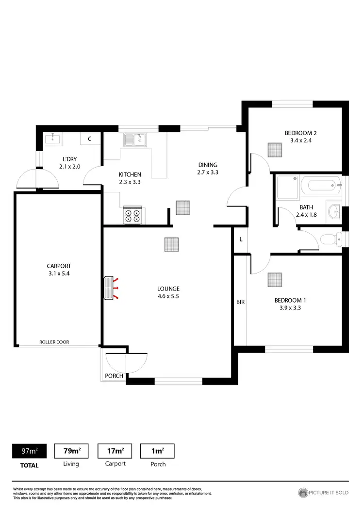 Floorplan of Homely unit listing, 4/101 Bains Road, Morphett Vale SA 5162