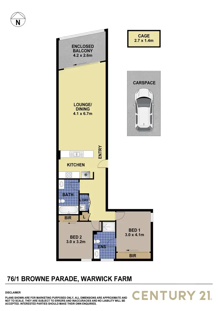 Floorplan of Homely unit listing, 76/1 Browne Parade, Warwick Farm NSW 2170