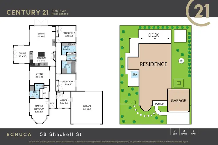 Floorplan of Homely house listing, 58 Shackell Street, Echuca VIC 3564