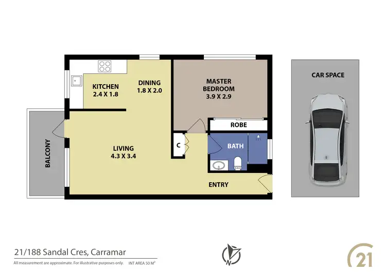 Floorplan of Homely apartment listing, 21/186-188 Sandal Crescent, Carramar NSW 2163