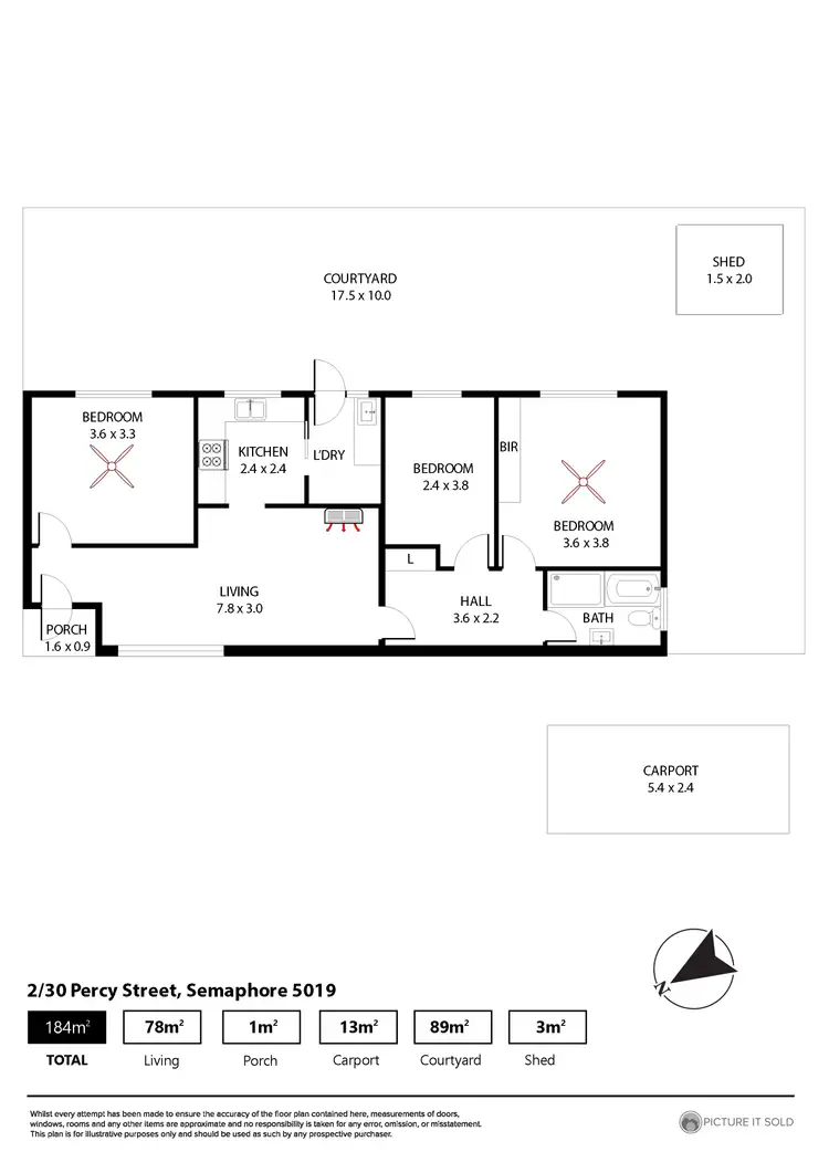 Floorplan of Homely unit listing, 2/30 Percy Street, Semaphore SA 5019