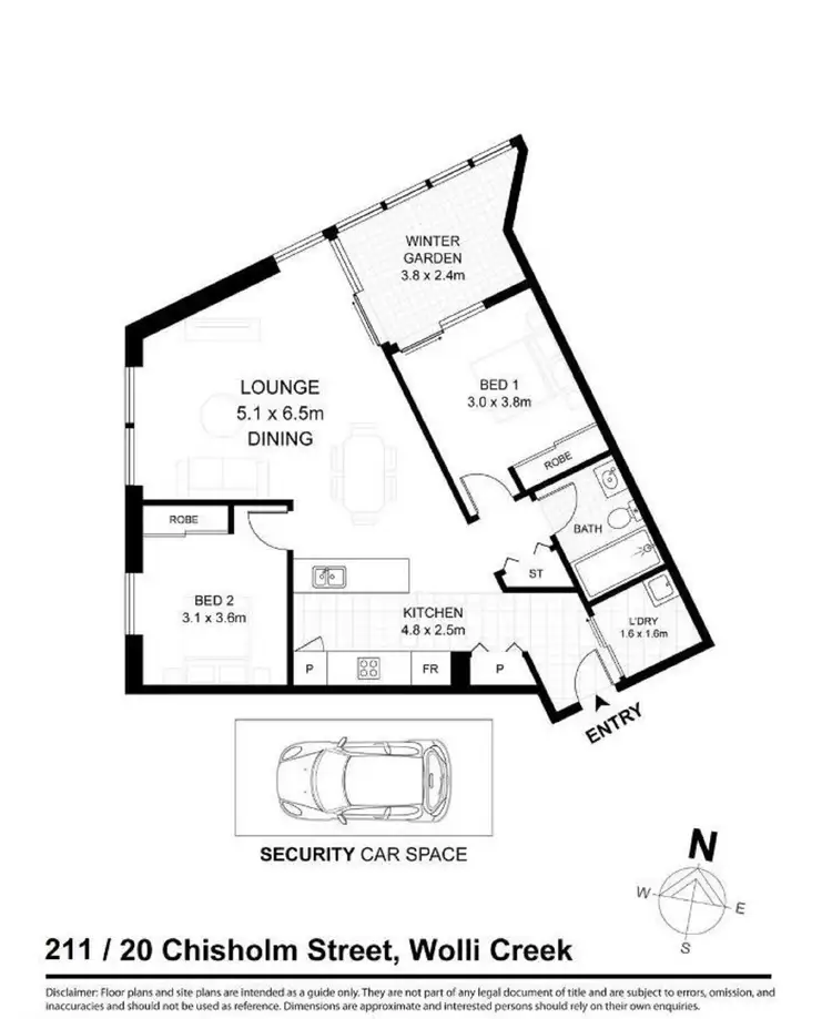 Floorplan of Homely apartment listing, 211/20 Chisholm Street, Wolli Creek NSW 2205