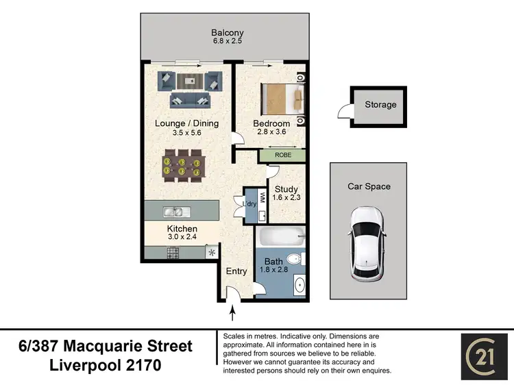 Floorplan of Homely apartment listing, 6/387 Macquarie Street, Liverpool NSW 2170