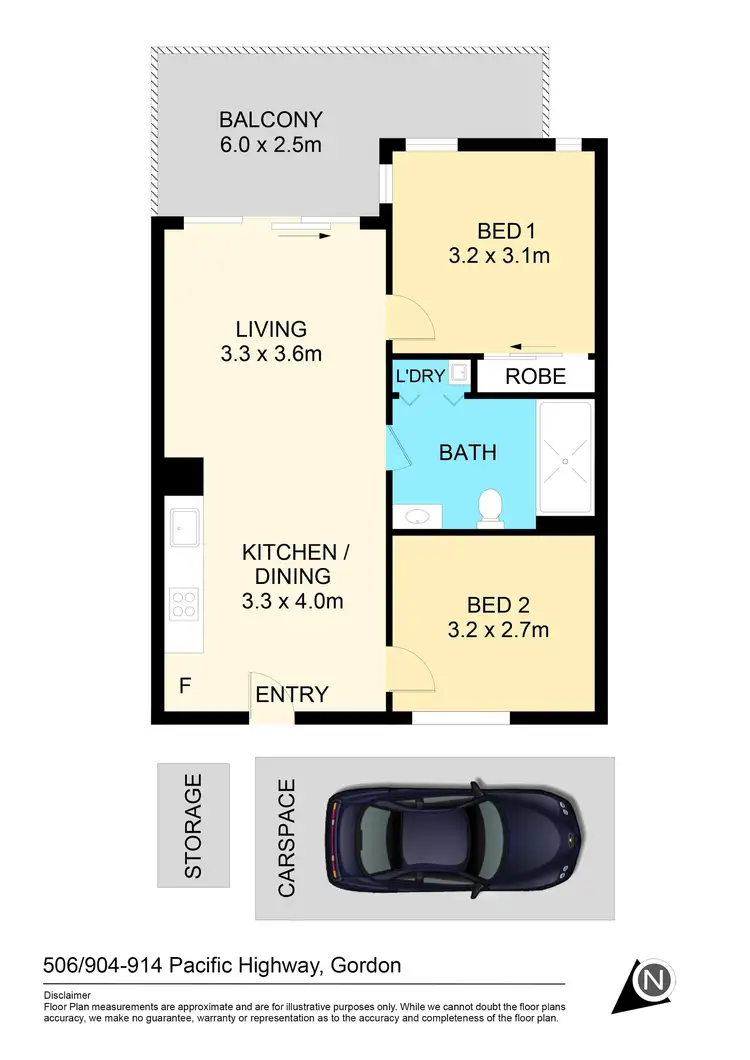 Floorplan of Homely apartment listing, 506/904 Pacific Highway, Gordon NSW 2072
