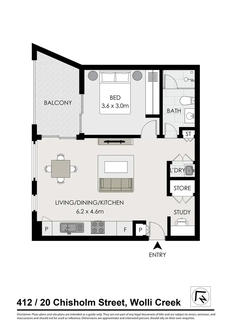 Floorplan of Homely apartment listing, 412/20 Chisholm Street, Wolli Creek NSW 2205