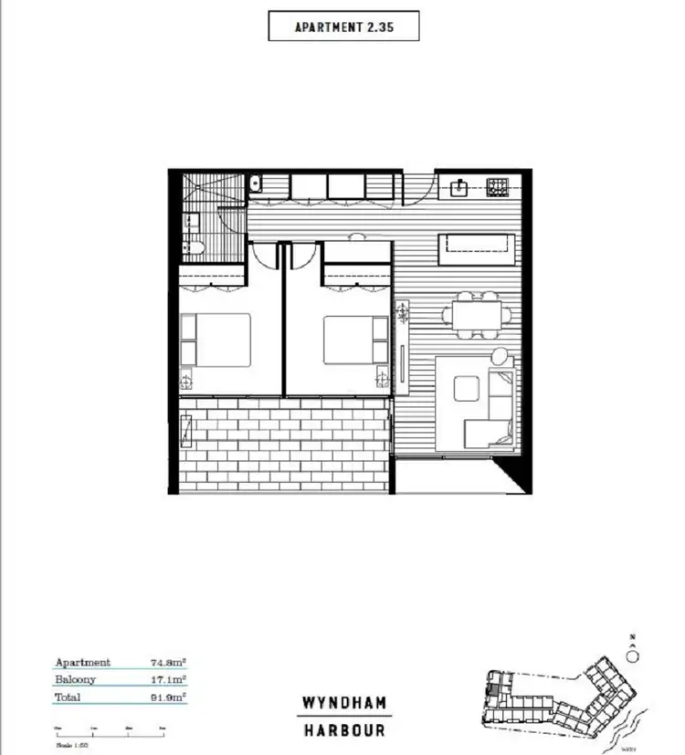 Floorplan of Homely apartment listing, 235/33 Quay Boulevard, Werribee South VIC 3030