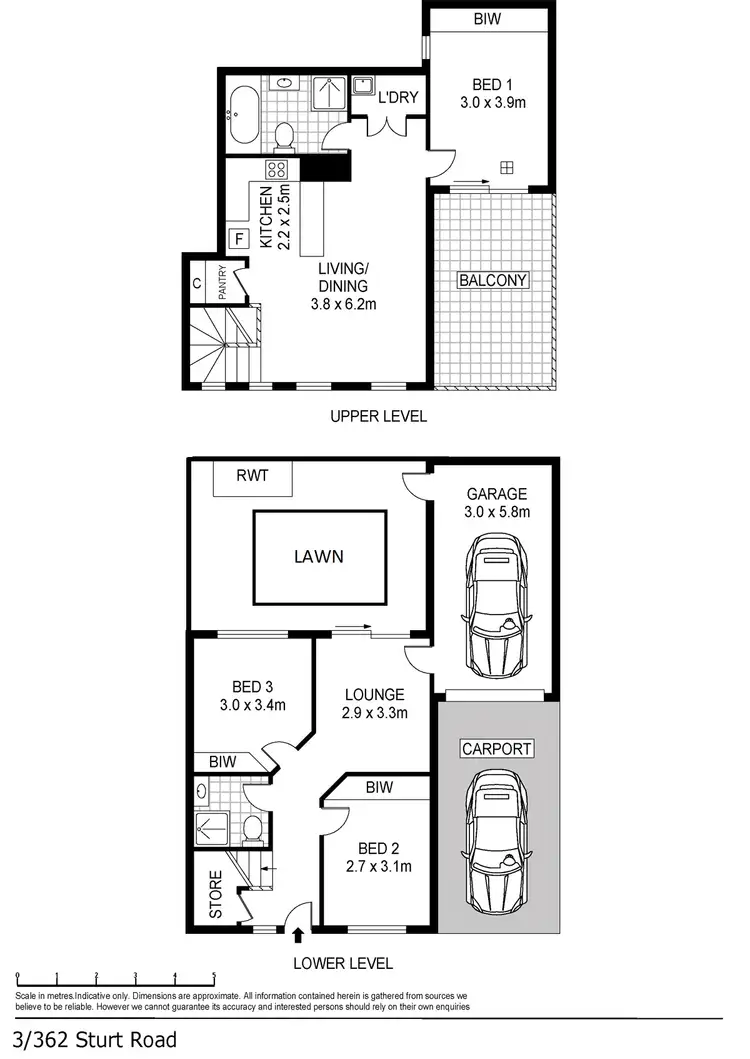 Floorplan of Homely townhouse listing, 362a Sturt Road, Tonsley SA 5042