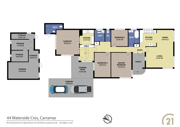 Floorplan of Homely house listing, 44 Waterside Crescent, Carramar NSW 2163