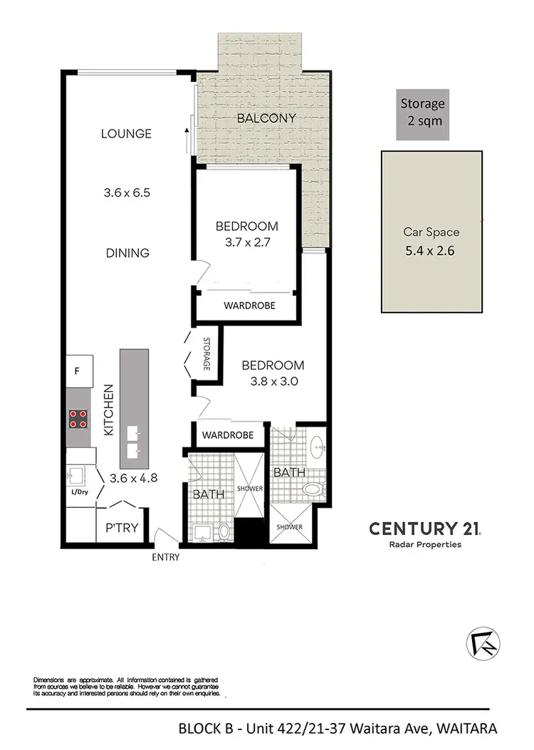 Floorplan of Homely apartment listing, 422/21-37 Waitara Ave, Waitara NSW 2077