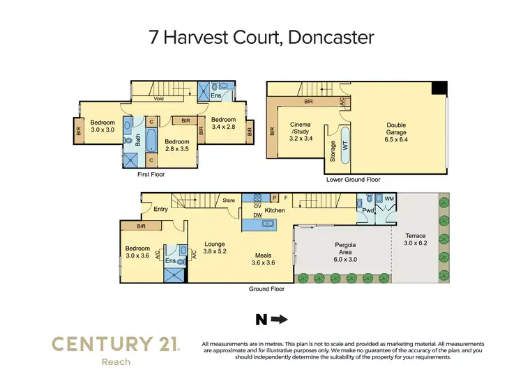 Floorplan of Homely townhouse listing, 7 Harvest Court, Doncaster VIC 3108