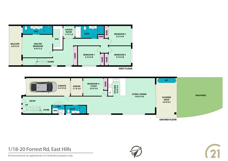 Floorplan of Homely semi-detached listing, 1/18 Forrest Road North, East Hills NSW 2213