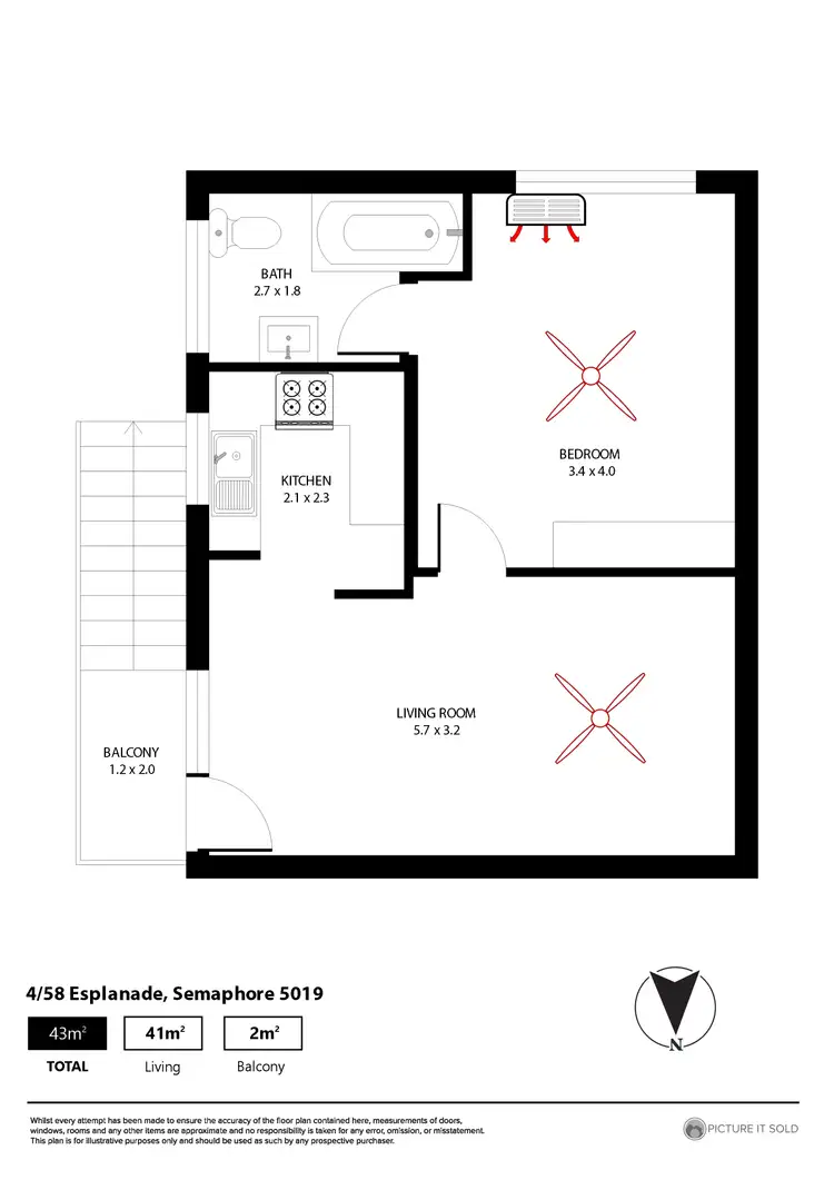Floorplan of Homely unit listing, 4/58 Esplanade, Semaphore SA 5019