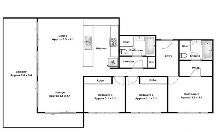 Floorplan of Homely unit listing, 14/5-7 Northumberland Street, Liverpool NSW 2170