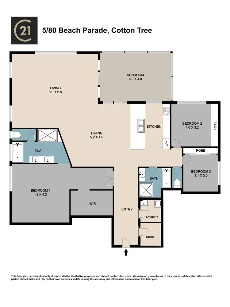 Floorplan of Homely unit listing, 5/80 Beach Parade, Maroochydore QLD 4558