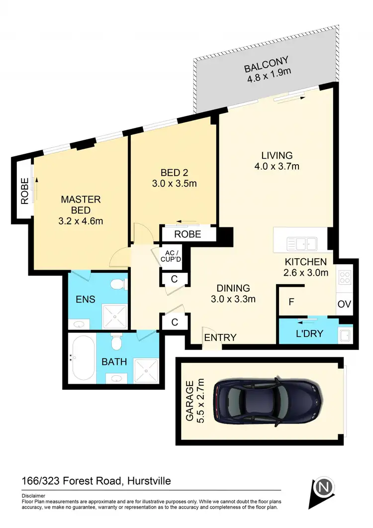 Floorplan of Homely apartment listing, 166/323 Forest Road(Entry from 43 Bridge St), Hurstville NSW 2220