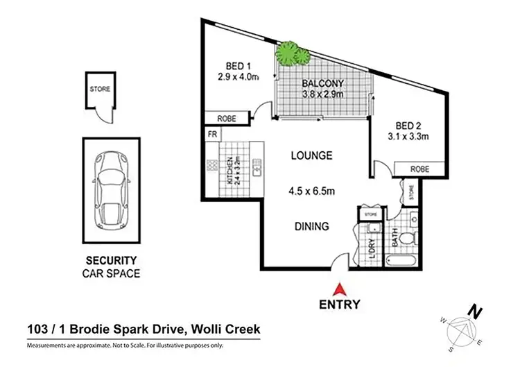 Floorplan of Homely apartment listing, 103/1 Brodie Spark Drive, Wolli Creek NSW 2205