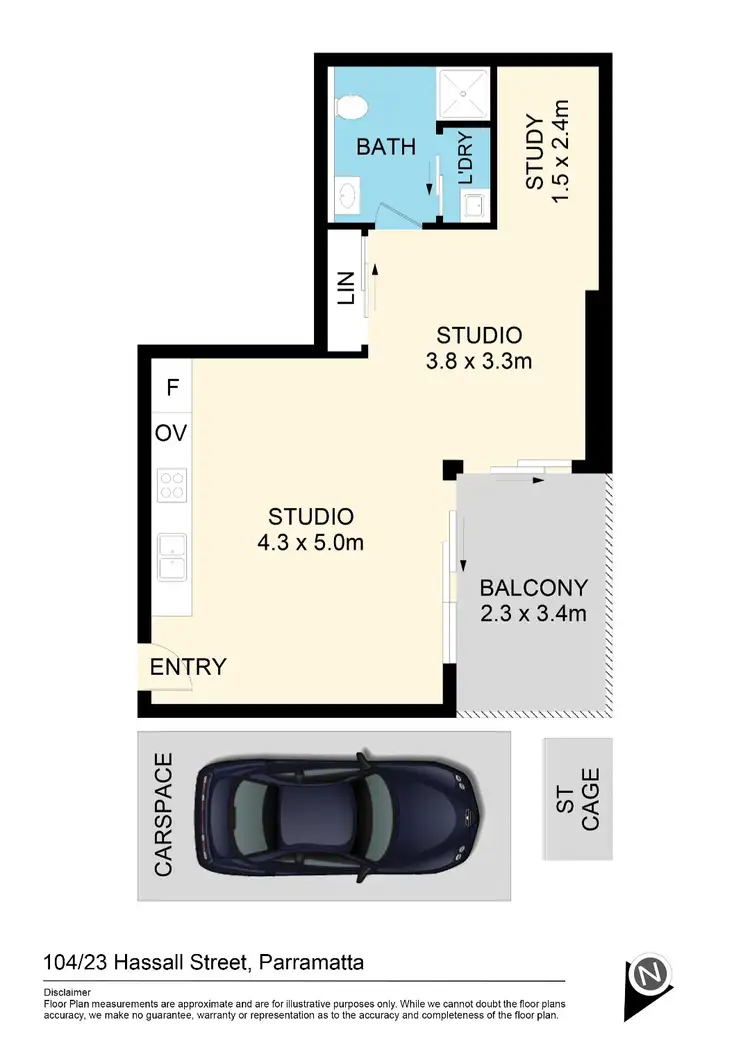 Floorplan of Homely apartment listing, Lv1 23 Hassall Street, Parramatta NSW 2150