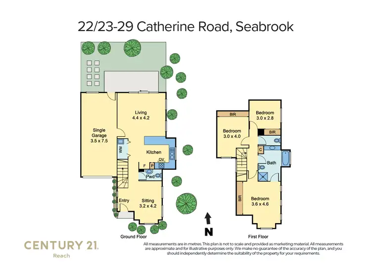 Floorplan of Homely townhouse listing, 22/23-29 Catherine Road, Seabrook VIC 3028