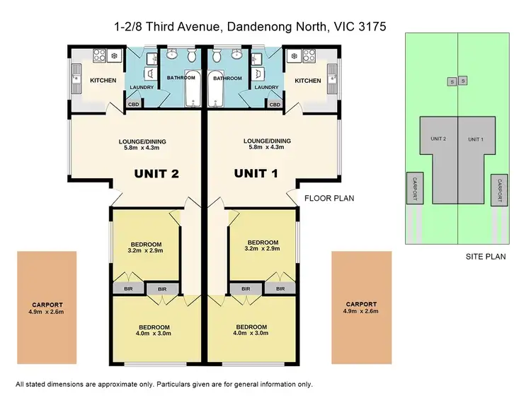 Floorplan of Homely block of units listing, 1-2/8 Third Avenue, Dandenong North VIC 3175