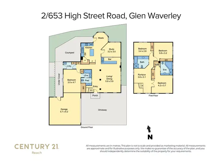 Floorplan of Homely townhouse listing, 2/653 High Street Road, Glen Waverley VIC 3150