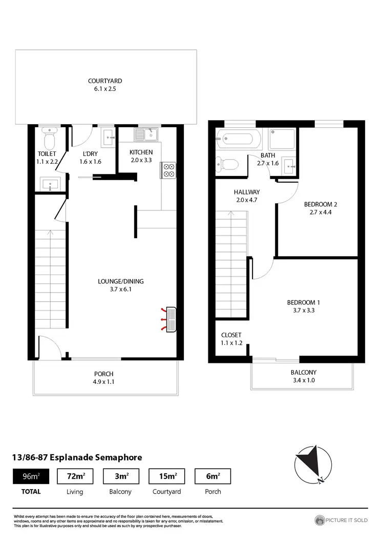 Floorplan of Homely townhouse listing, 13/86-87 Esplanade, Semaphore SA 5019