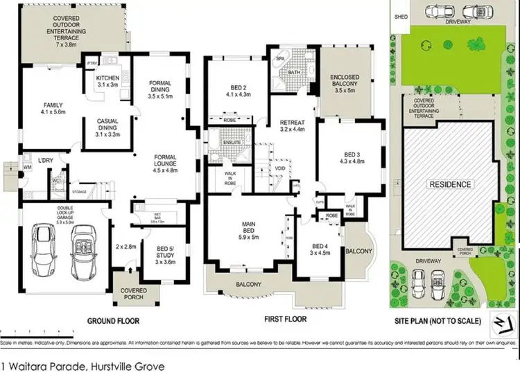 Floorplan of Homely house listing, 1 Waitara Parade, Hurstville Grove NSW 2220